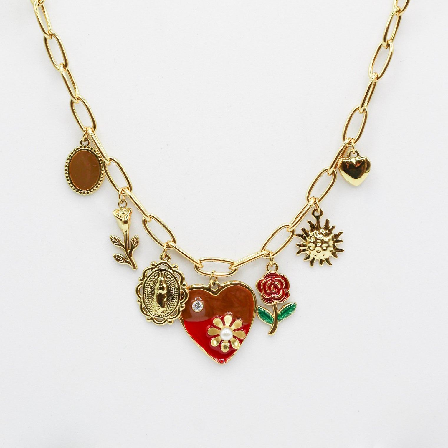 Collana Personalizzabile Intercambiabile Con Pietre Naturali - Unisex, Acciaio Inox Dorato, Con 2 Pietre In Omaggio - 2
